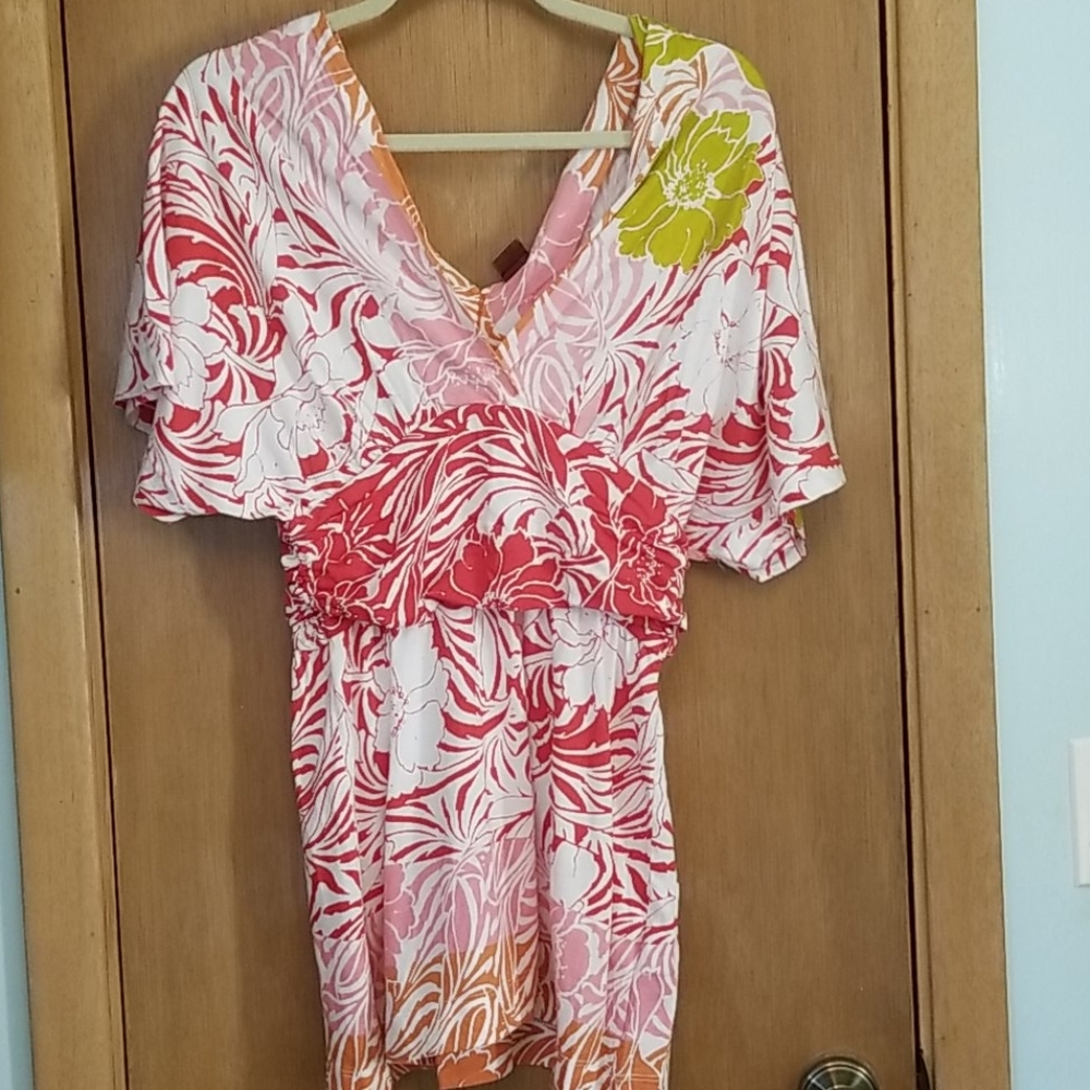 Anthropologie Language LA Tropical Floral Top L